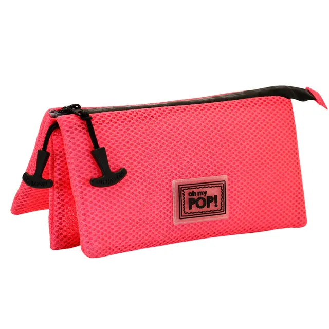 oh-my-pop-mesh-trousse-scolaire-rose-plumier image 1