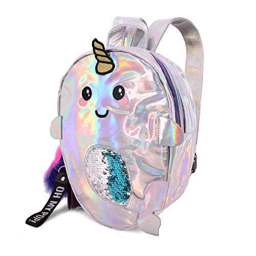 oh-my-pop-backpacks-narval-sac-dos-petit-argent image 4