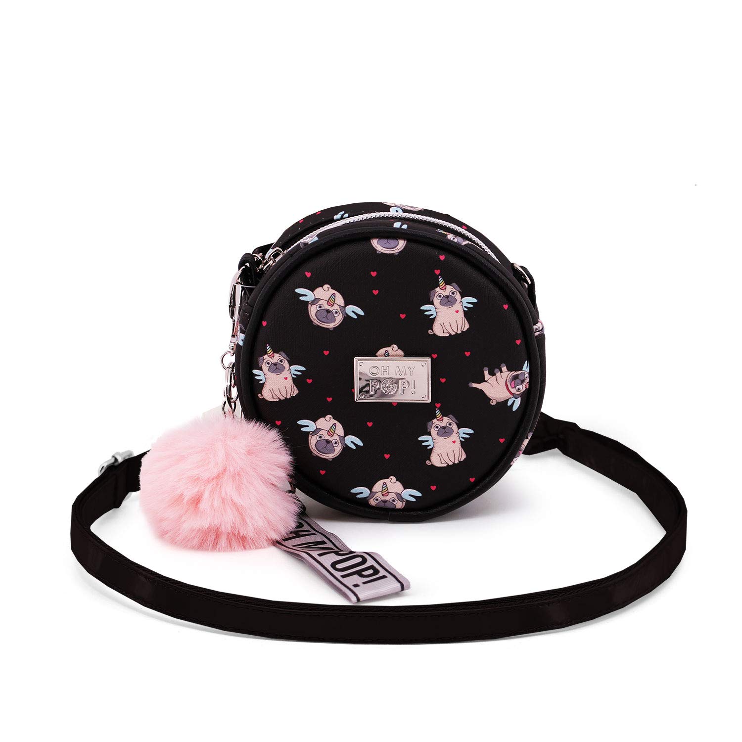 oh-my-pop-pug-sac-bandouli-re-rond-petit-noir image 2