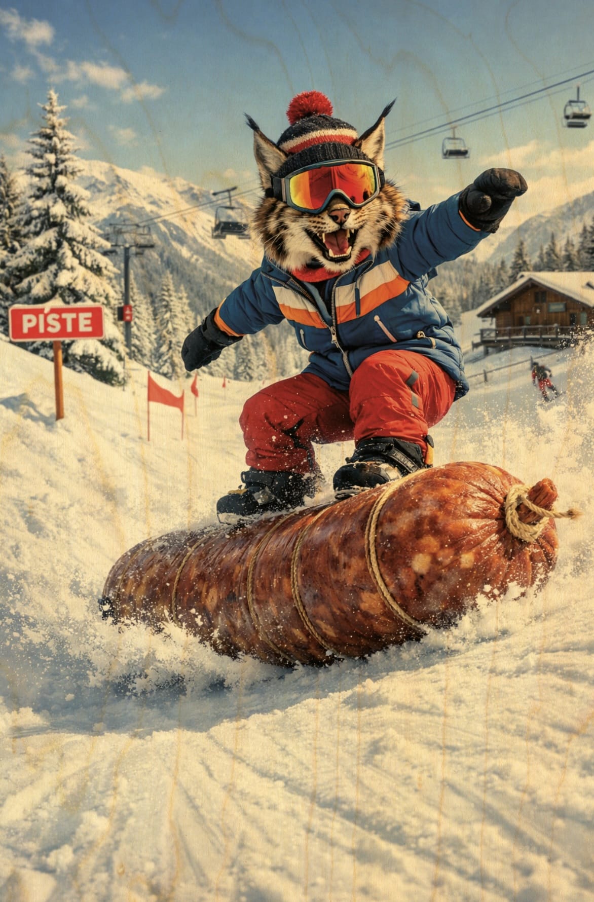 hironwoods-lynx-morteau-magnet-bois-humour-frigo image 1