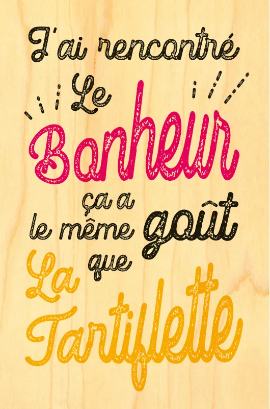 hironwoods-carte-postale-message-bonheur-tartiflette-bois image 1