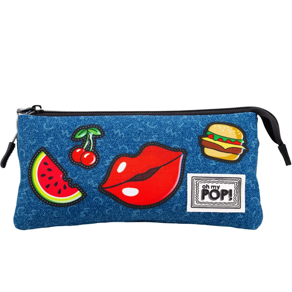 oh-my-pop-patches-triple-trousse-bleu-fonc-23-cm image 1