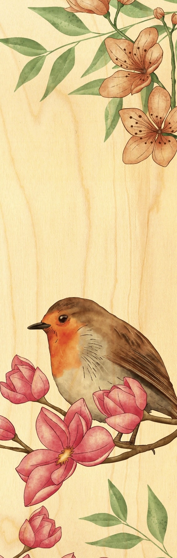 hironwoods-marque-pages-rouge-gorge-marque-page-bois-oiseau image 1
