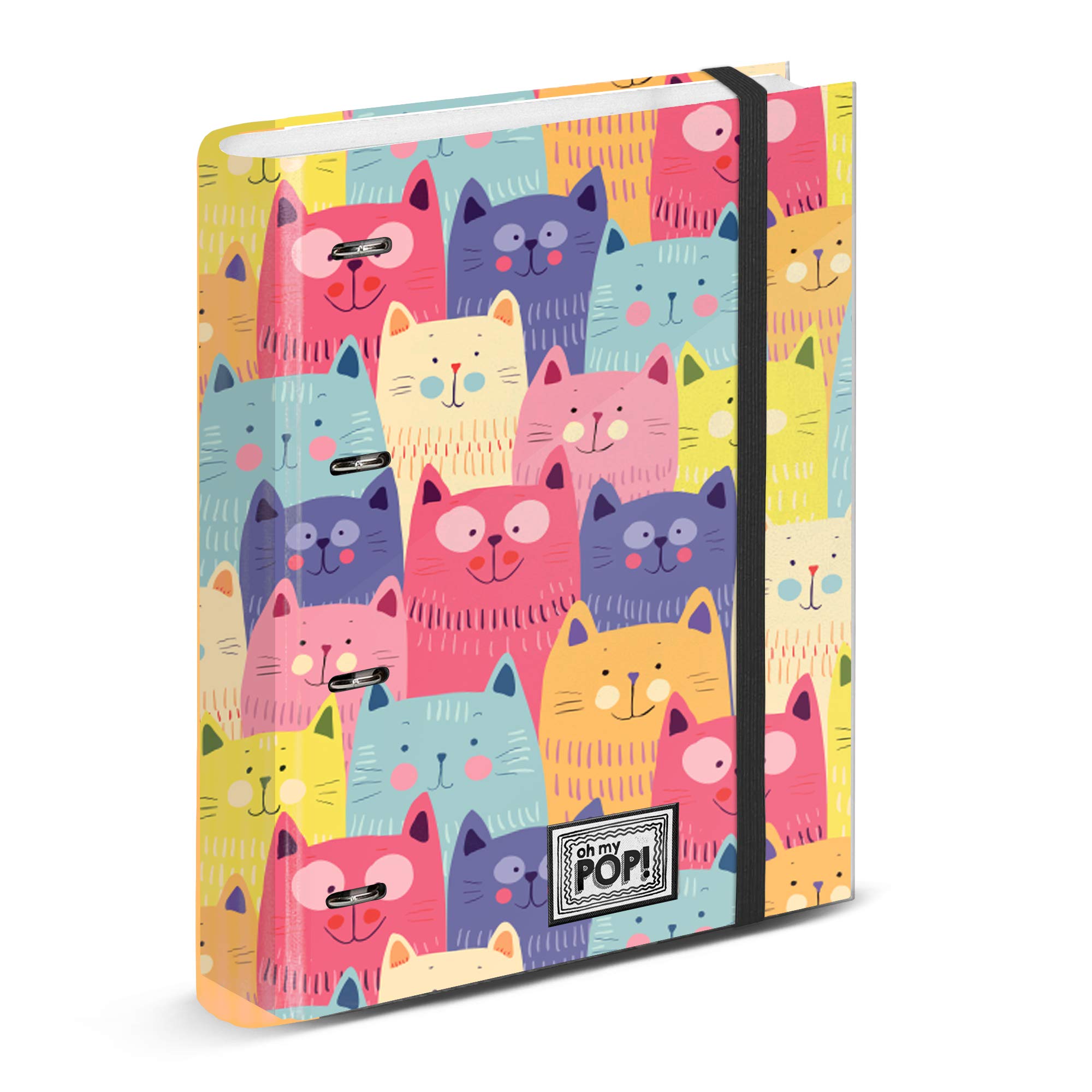 oh-my-pop-cats-classeur-4-anneaux-a4-quadrill-multicolore image 1