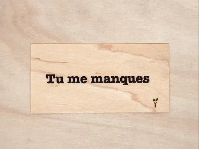 hylarion-cartes-tu-me-manques-carte-bois-10-5-cm image 1