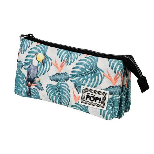 oh-my-pop-toucan-trousse-triple-multicolore-3-poches image 1