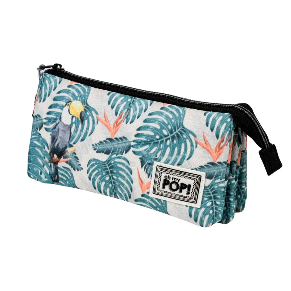 oh-my-pop-toucan-trousse-triple-multicolore-3-poches image 1