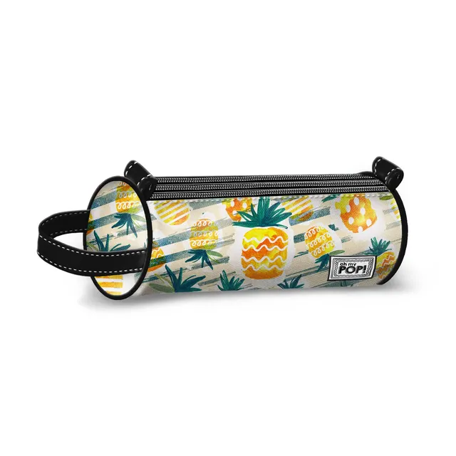 oh-my-pop-ananas-trousse-cylindre-triple-jaune-22-cm image 1