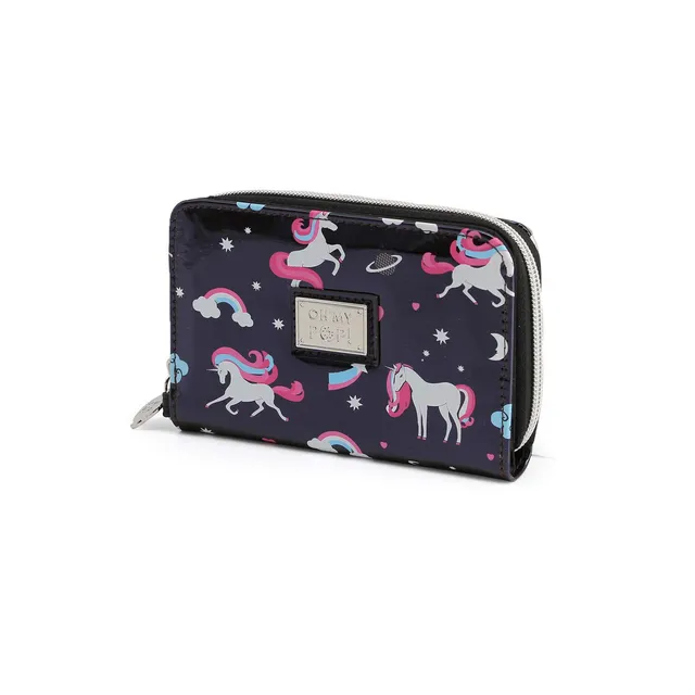 oh-my-pop-licorne-portefeuille-noir-10-x-15-5-cm image 1