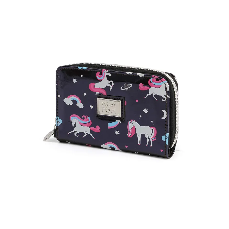 oh-my-pop-licorne-portefeuille-noir-10-x-15-5-cm image 1