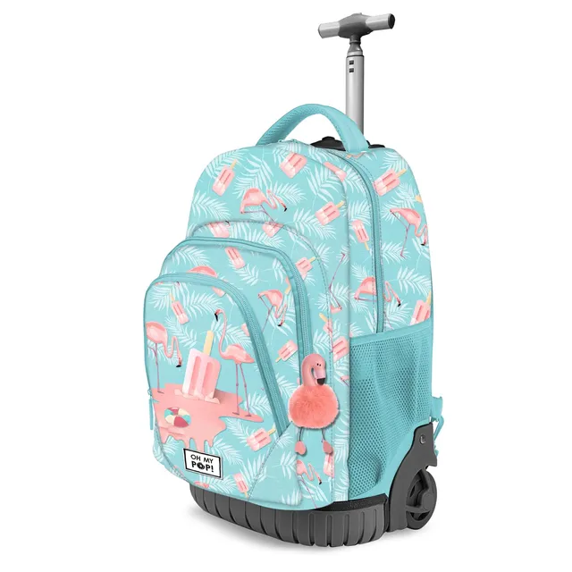 oh-my-pop-ice-flamingo-sac-dos-roulettes-gts-39-l-turquoise image 1