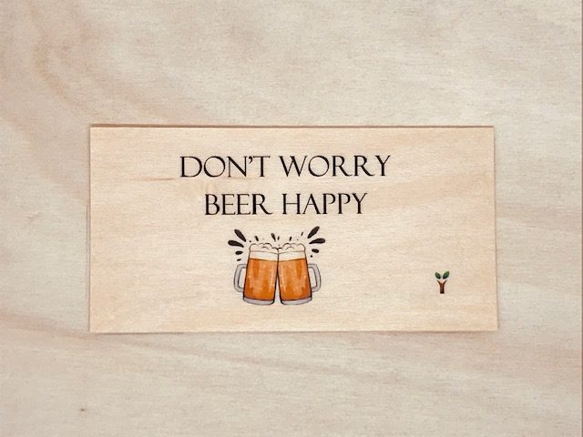 hylarion-cartes-don-t-worry-beer-happy-carte-bois-10x5-cm image 1