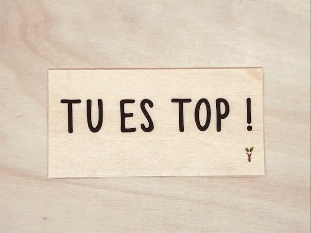 hylarion-cartes-tu-es-top-carte-bois-10x5-cm image 1