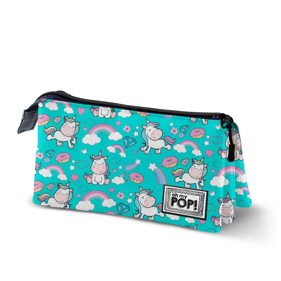 oh-my-pop-cutie-trousse-triple-3-compartiments-turquoise image 1