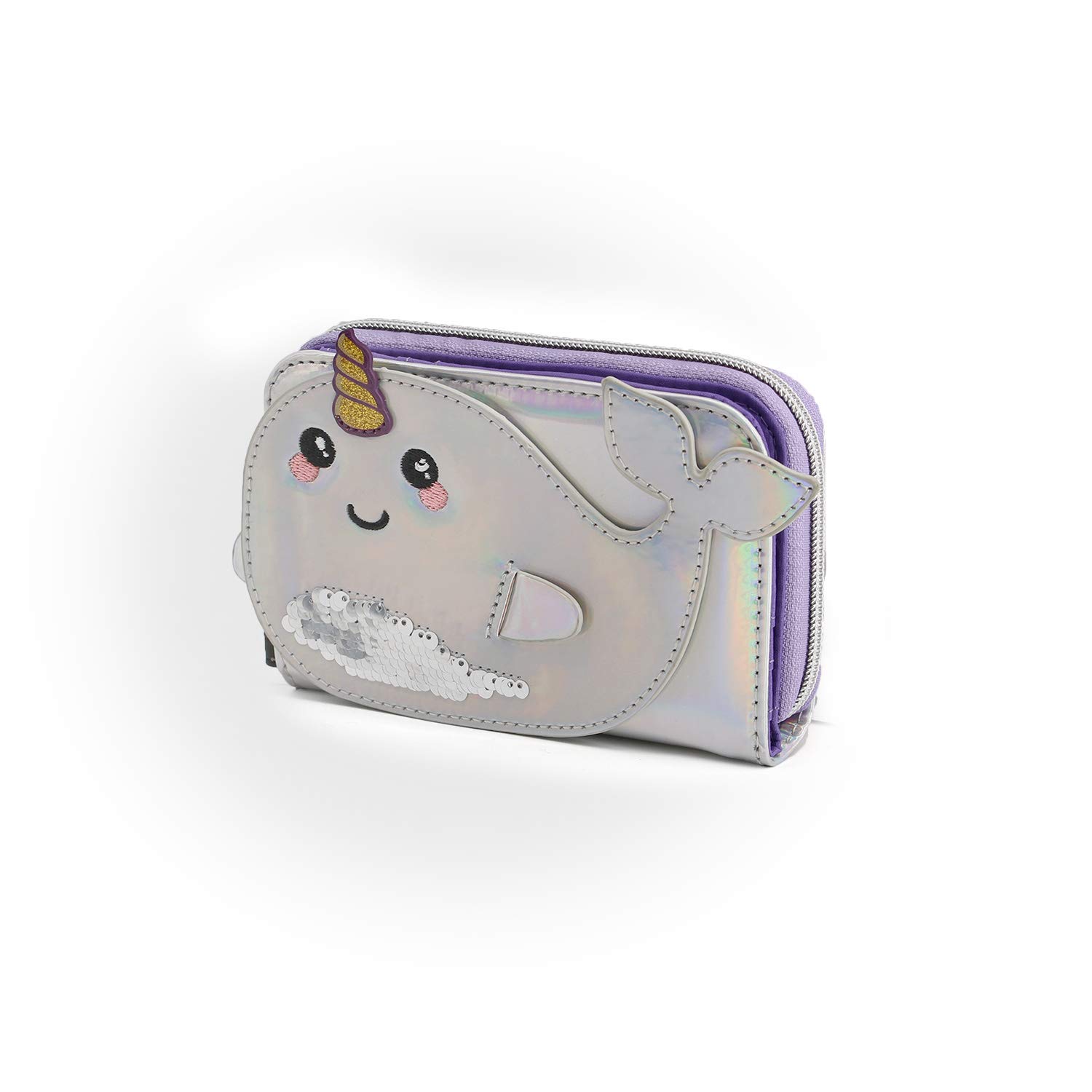 oh-my-pop-narval-portefeuille-argent-10-x-15-5-cm image 1