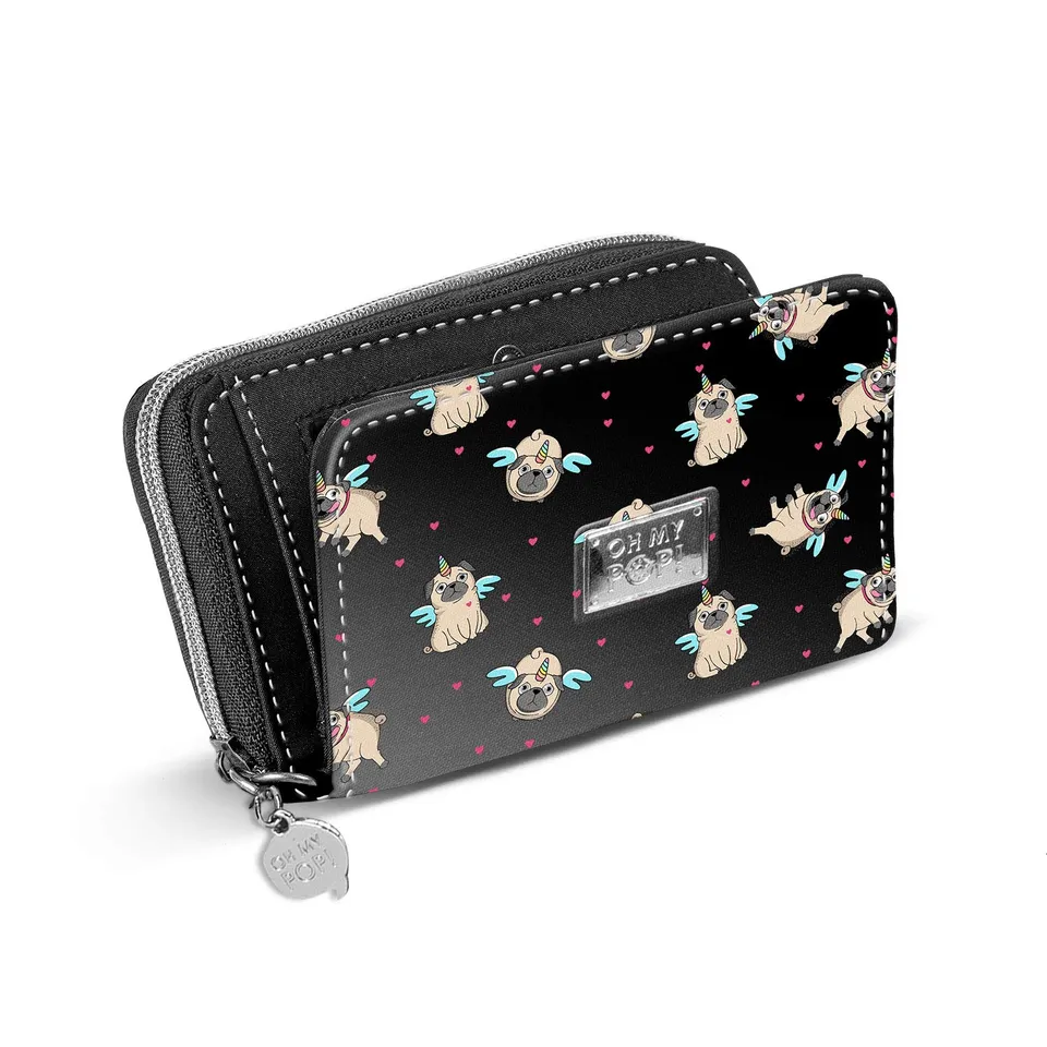 oh-my-pop-pug-portefeuille-noir-cartes-et-billets image 1