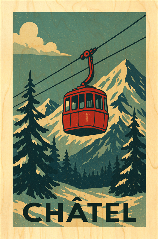 hironwoods-carte-postale-bois-dessin-affiche-t-l-cabine-rouge image 1