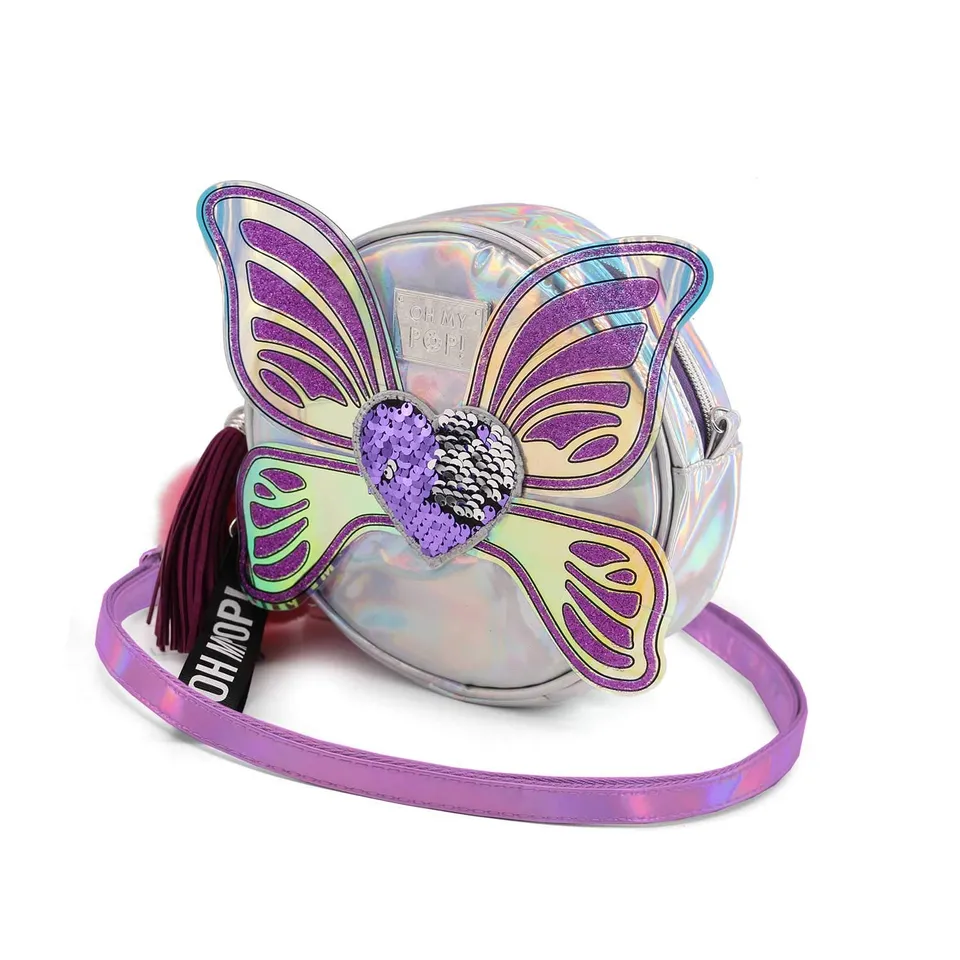 oh-my-pop-ailes-sac-bandouli-re-rond-argent-cha-ne image 1
