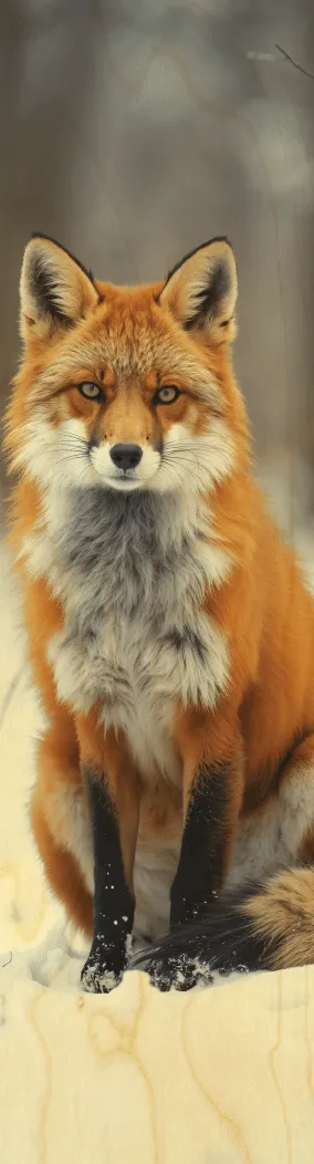 hironwoods-renard-neige-marque-page-bois-animaux image 1