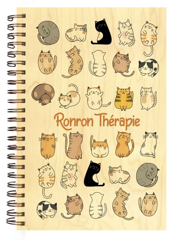 hironwoods-carnet-couverture-bois-ronron-th-rapie-146x94mm image 1
