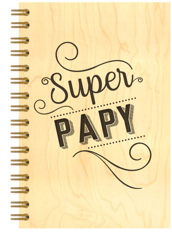 hironwoods-super-papy-carnet-bois-146x94mm-message-typo image 1