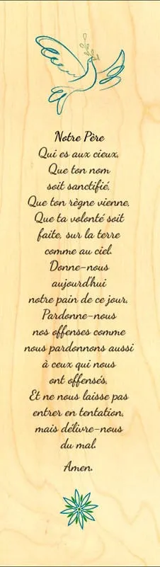 hironwoods-signet-bois-colombe-notre-p-re-marque-page image 1