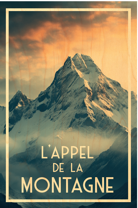 hironwoods-l-appel-de-la-montagne-carte-postale-bois-100x150mm-vintage image 1