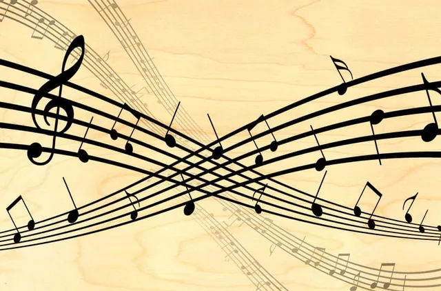 hironwoods-100x150-carte-postale-bois-notes-musique image 1