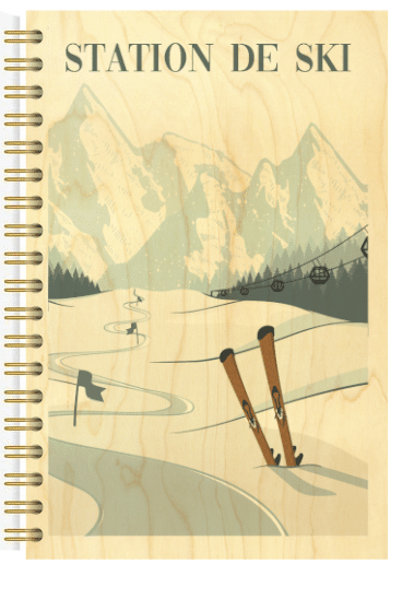 hironwoods-carnets-couverture-bois-slalom-vintage-carnet-146x94mm image 1
