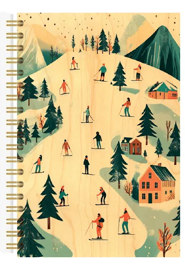 hironwoods-piste-de-ski-carnet-couverture-bois-146x94mm image 1