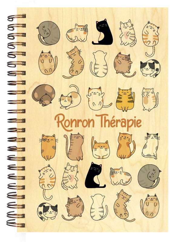 hironwoods-carnet-couverture-bois-ronron-th-rapie-146x94mm image 1