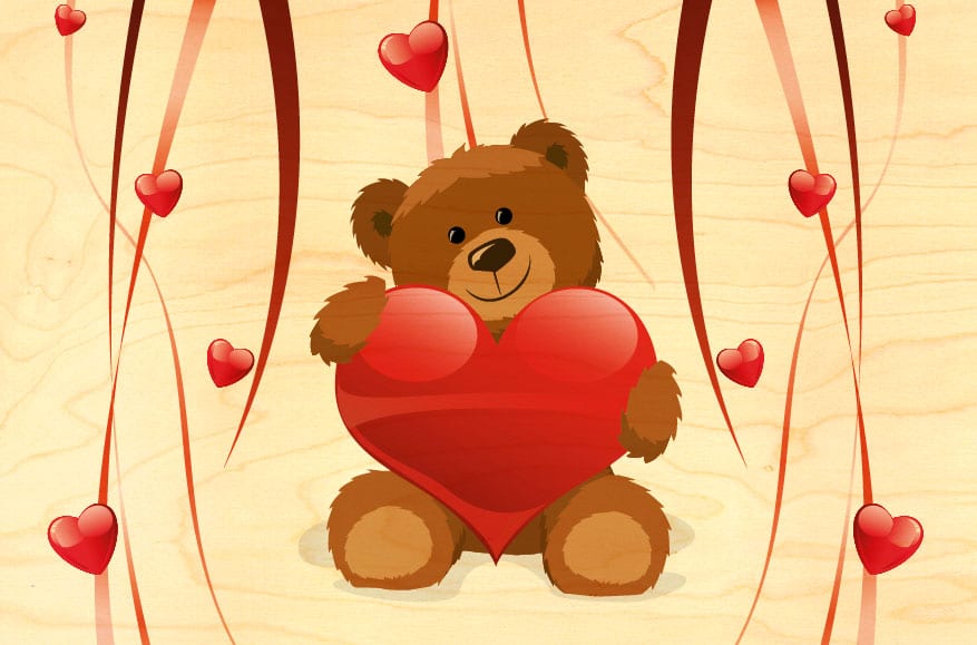 hironwoods-nounours-c-ur-carte-postale-bois-100x150mm-amour image 1