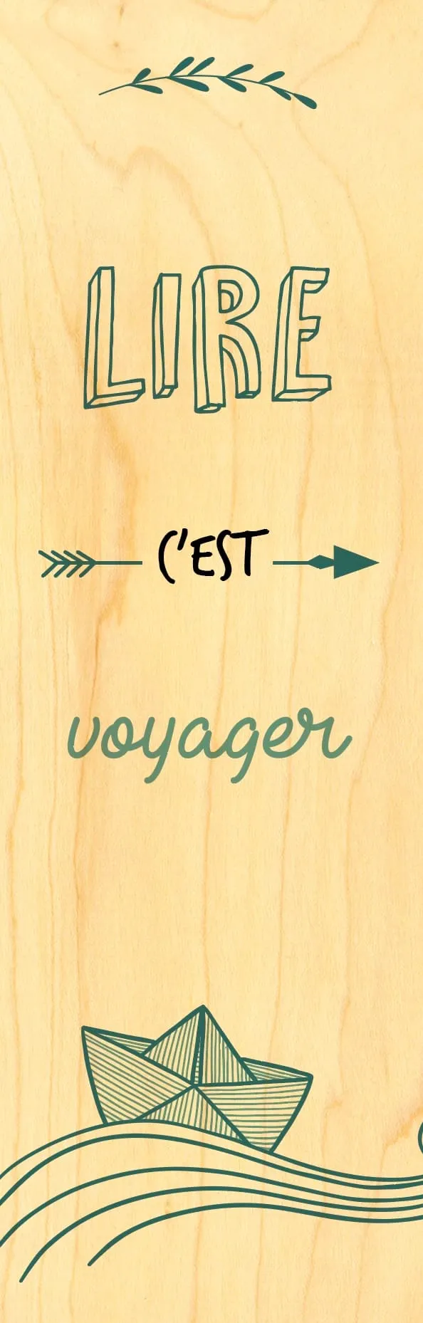 hironwoods-marque-pages-lire-c-est-voyager-marque-page-bois image 1