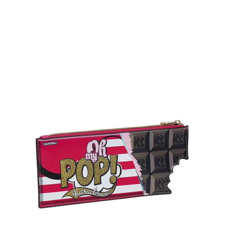oh-my-pop-chocolat-trousse-crayons-rose-25-cm image 1