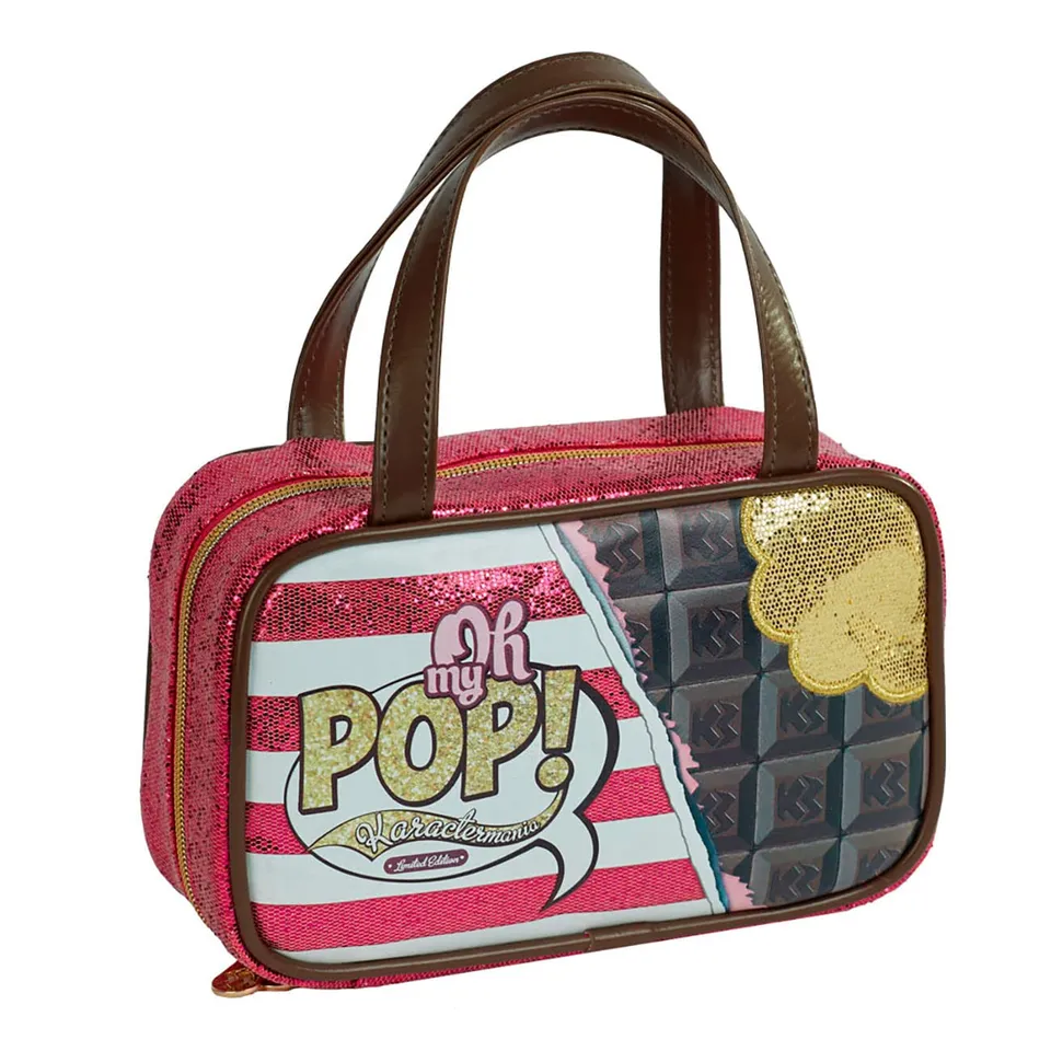 oh-my-pop-chocolat-sac-main-chocolat-rose-24-x-15-cm image 1